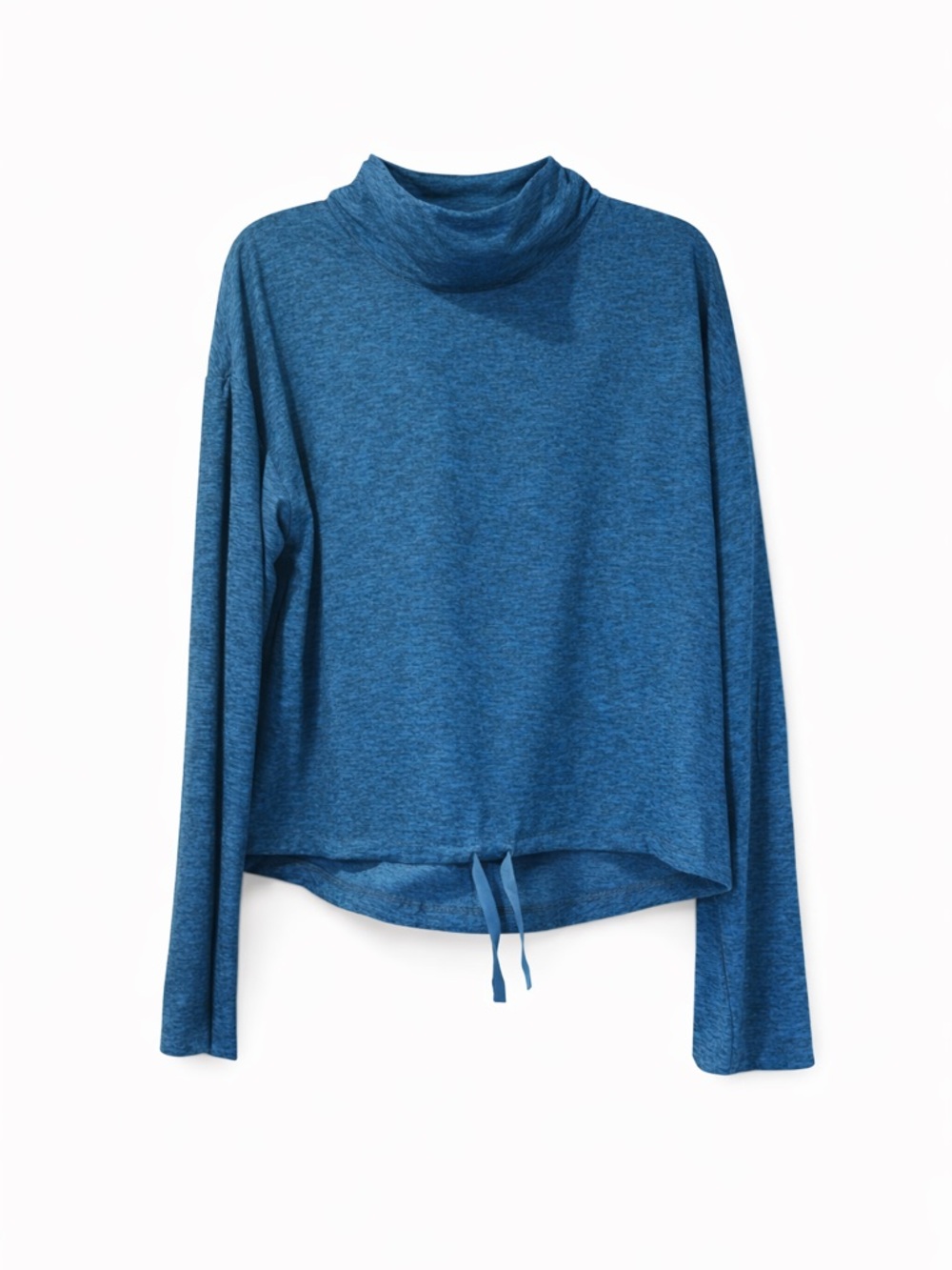 Canada Weather Gear Women's‎ XL Blue Marled Funnel Neck Drawstring Hem Top